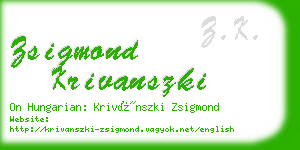 zsigmond krivanszki business card